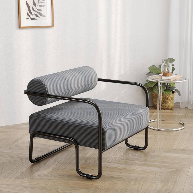 Iron Corduroy Sofa Chair,Lazy Individual Chair, Balcony Leisure Chair