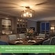 preview thumbnail 17 of 24, Modern Semi Flush Mount Ceiling Light, 3-Light Geometric Square Close to Ceiling Light Fixture for Hallway Foyer Bedroom