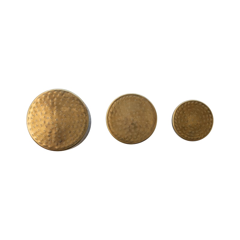 Hammered Debossed Aluminum Containers, Set of 3 - 6.0"L x 6.0"W x 4.0"H