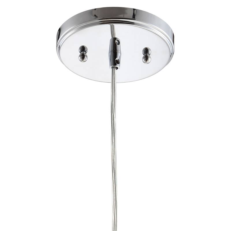 Litchfield 9" Adjustable Metal/Glass LED Pendant, Chrome by JONATHAN Y