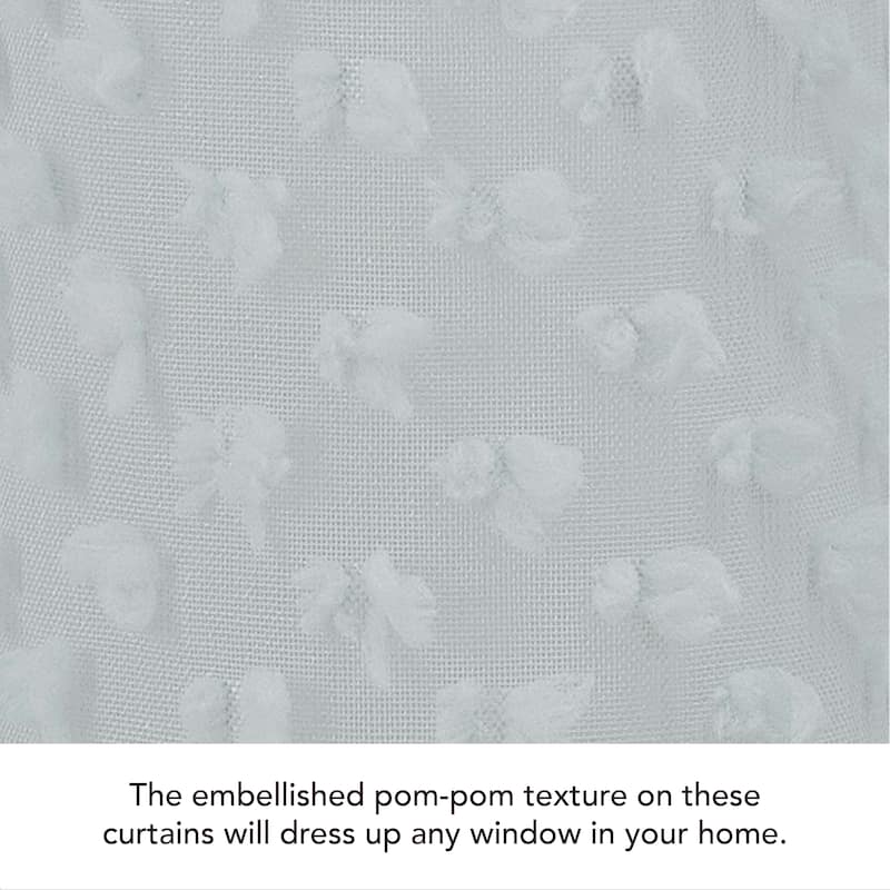 Creative Home Ideas Mia Embellished Sheer Grommet Window Curtain Panel Pair with Tiebacks,