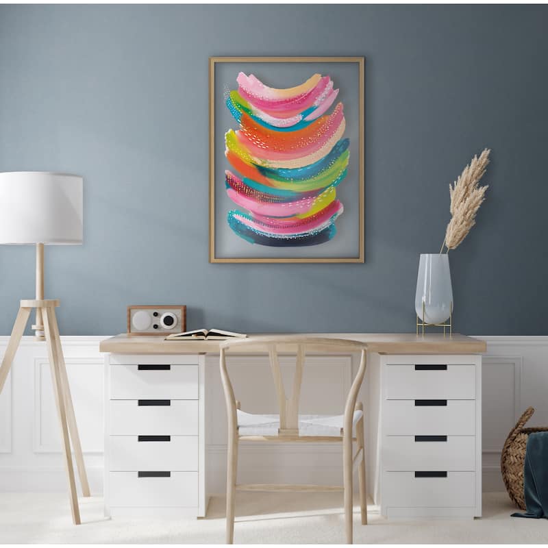 Kate and Laurel Blake Bright Abstract Framed Glass Art by Ettavee