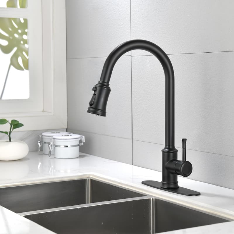 High Arc Stainless Steel Kitchen Faucet with Pull Down Sprayer