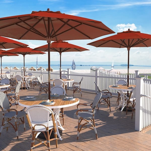 beige market patio umbrella INMITOM 15 ft. Market Patio Umbrella with Crank, UPF50+ Polyester Canopy  and Weighted Base in Beige HD1-A-E16A-BGE