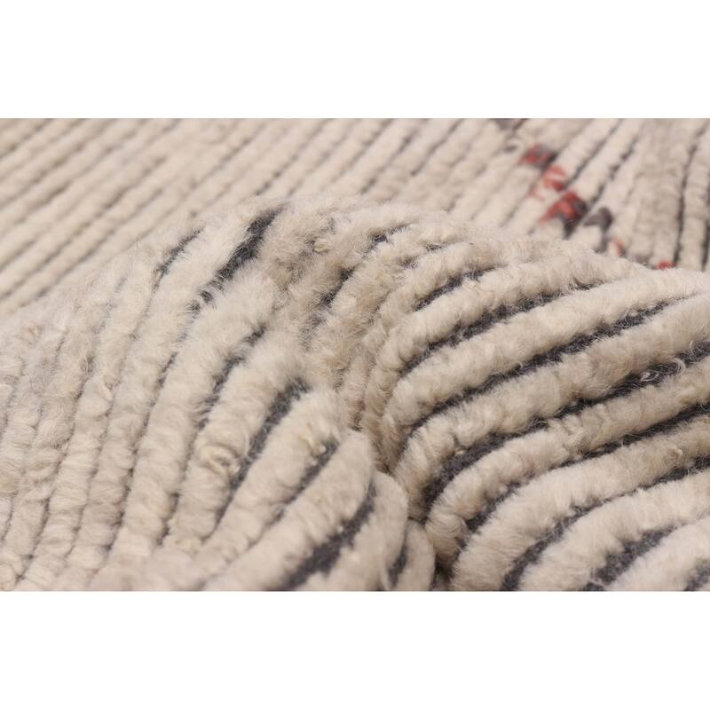 ECARPETGALLERY Hand-knotted Tangier Beige Wool Rug - 7'1 x 9'10