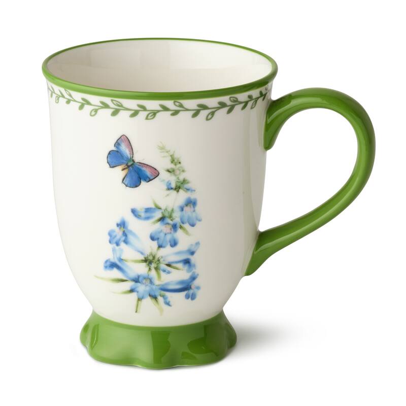 Certified International Mirabella 16 oz. Footed Mugs, Set of 4 Assorted Designs