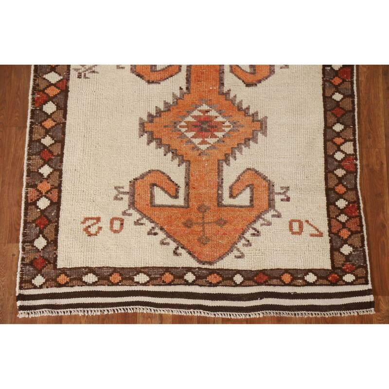 Anatolian Runner Rug Handmade Oriental Wool Carpet - 3'11"x 12'4"