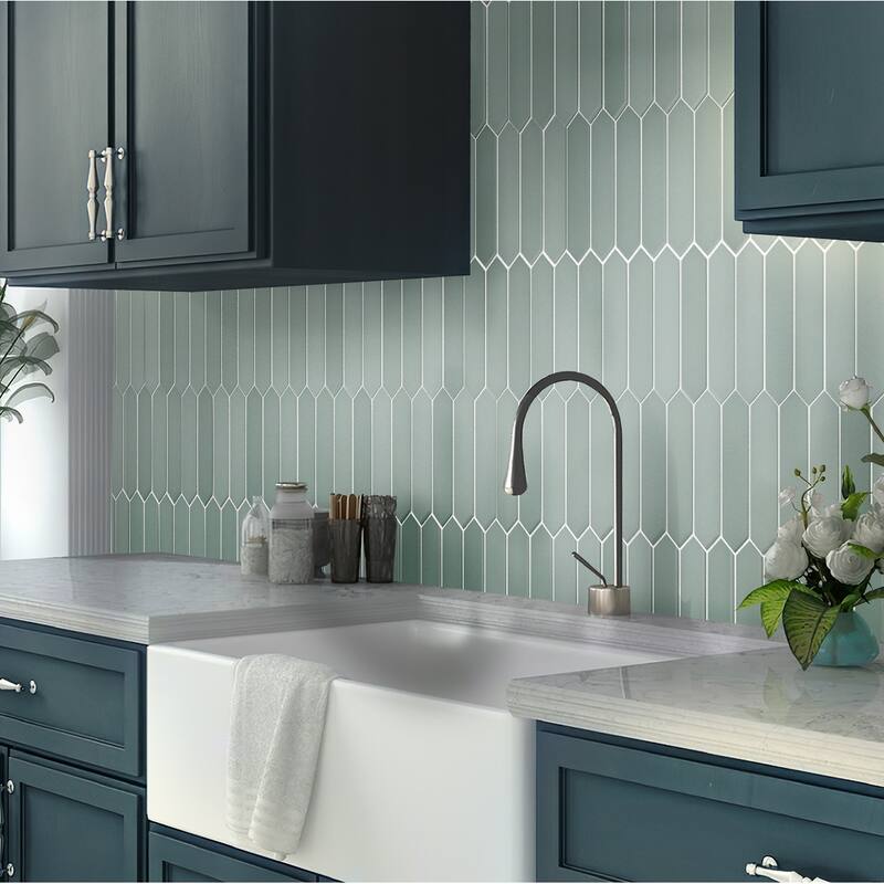 Apollo tile 2" x 10" Festa Matte Pistachio Green Ceramic Tile (2.37 sq ft/case) - 23 Pack