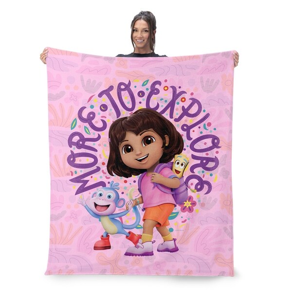 Nickelodeon Dora the Explorer Polyester Silk Touch Sherpa Throw