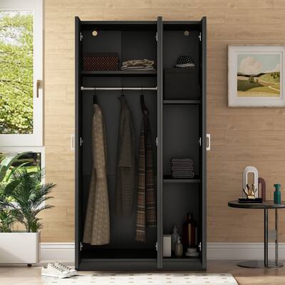 3 Door Wardrobe with Mirror, White