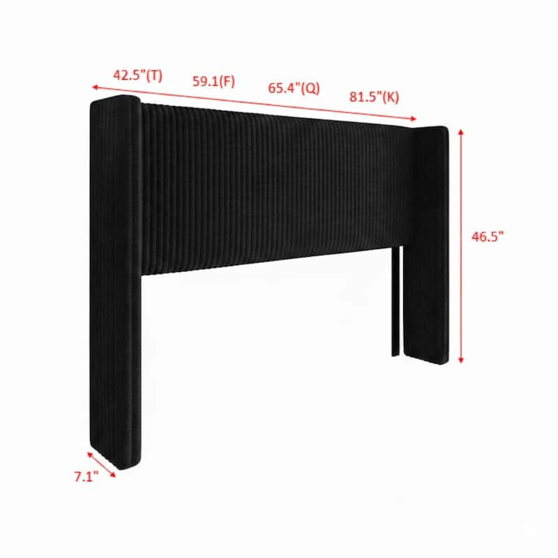 Clayfell Lenox Upholstered Wingback Headboard, Soft Corduroy, Easy to Assemble