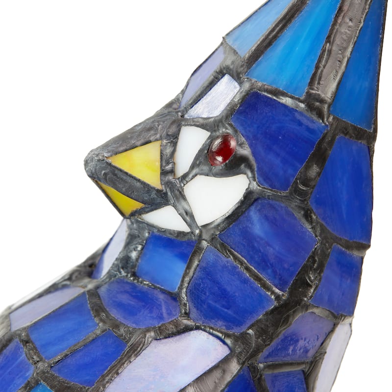 River of Goods 13.5"H Stained Glass Bird Accent Lamp