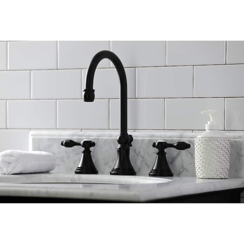 Tudor 8 in. Widespread Bathroom Faucet - Matte Black