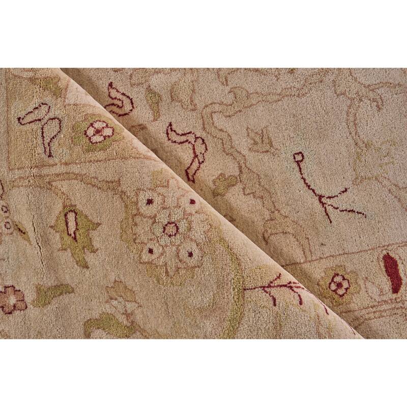 EXQUISITE RUGS ONE-OF-A-KIND Agra Hand Knotted Light Beige Rug - 12'2"x14'6"
