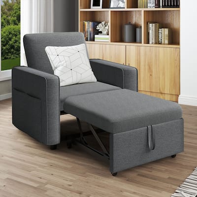 3-in-1 Convertible Sofa Chair Bed with Pull-Out Sleeper and Reclining Lounge for Living Room or Small Space Comfort