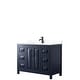 preview thumbnail 16 of 67, Daria 48 Inch Single Vanity, Cultured Marble Top Dark Blue, Black Trim, White Cultured Marble Top