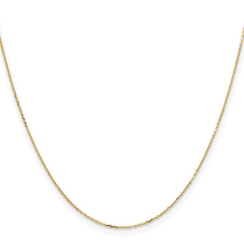 Curata 14k Yellow Gold .85mm Diamond Cut Rolo Chain Necklace (Spring Ring)