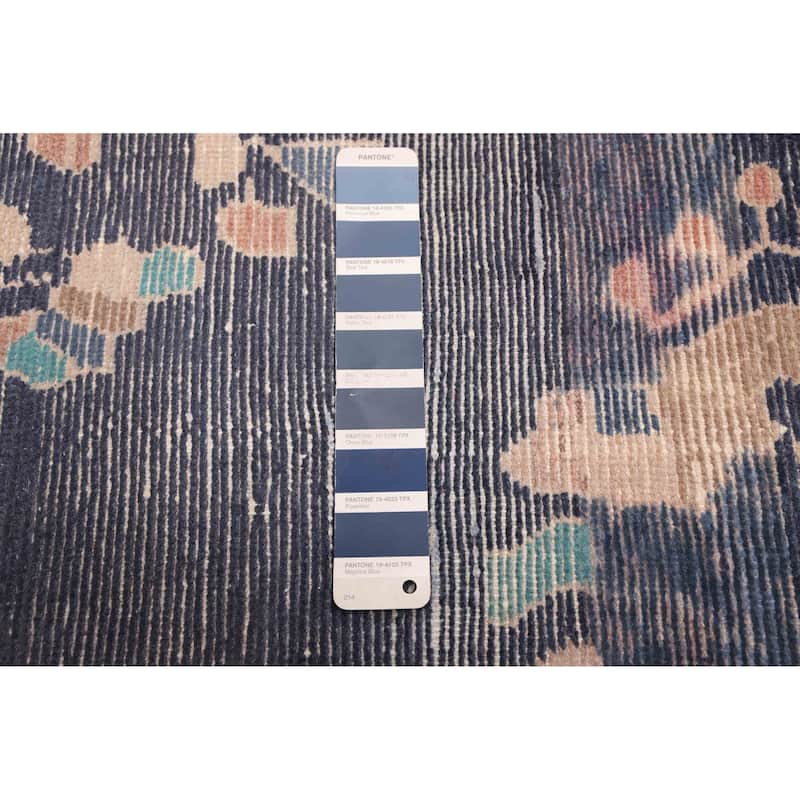 ECARPETGALLERY Hand-knotted Antalya Vintage Navy Wool Rug - 4'3 x 6'6