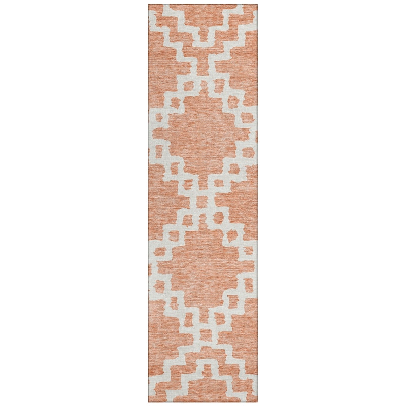 Machine Washable Indoor/ Outdoor Chantille Trellis Geo Rug