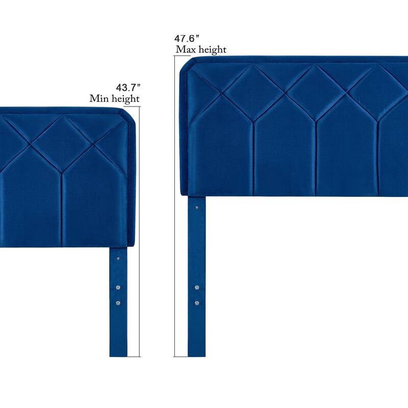 Upholstered Platform Bed Frame with Modern Adjustable Headboard, No Box Spring Needed