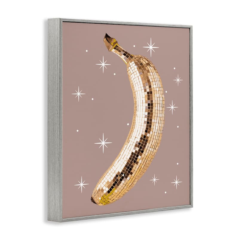 Stupell Luminous Glam Banana Framed Giclee Art Design By Lil' Rue