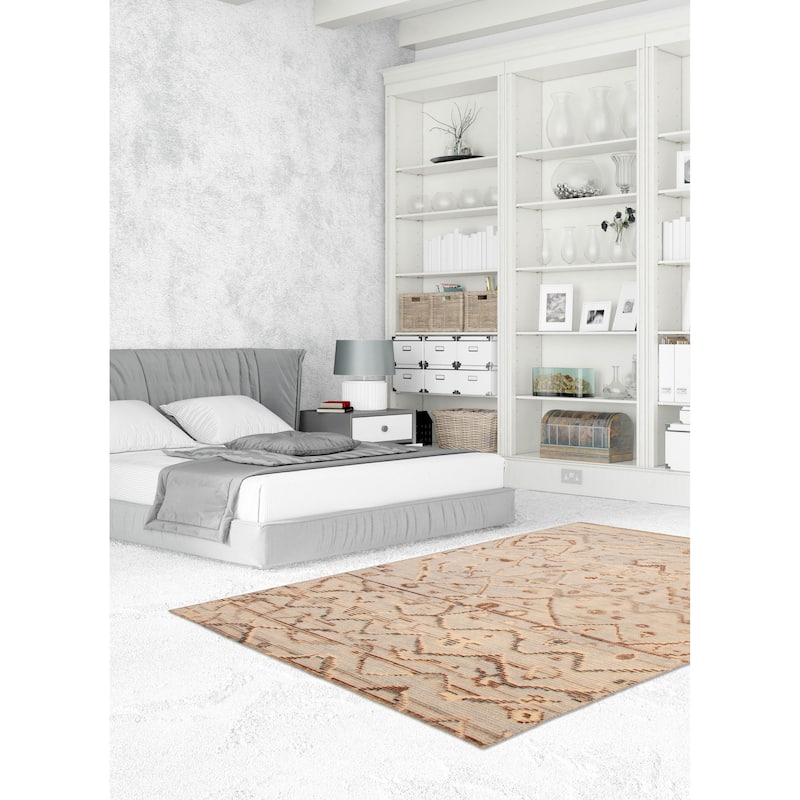 ECARPETGALLERY Hand-knotted Tangier Light Grey Wool Rug - 5'3 x 7'8