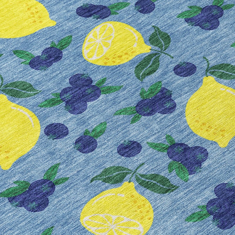 Machine Washable Indoor/ Outdoor Citrus Berry Chantille Rug