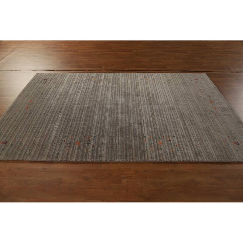 Hand Knotted Oriental 100% Wool Carpet Tribal Tribal Multi-Colored Gabbeh Area Rug - 8' 2'' X 5' 1''