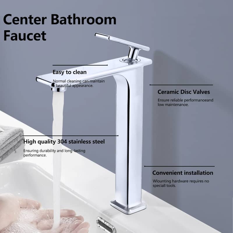 Topcraft 6/12in Single Handle Single Hole Bathroom Faucet Bathroom Vessel Faucet