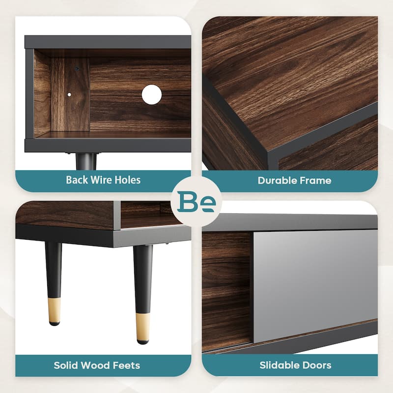 Modern TV Stand up to for 85 inch TVs Entertainment Center with Storage - 80 inch