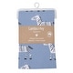 preview thumbnail 4 of 3, Lambs & Ivy Signature Zebra Blue Organic Cotton 2-Pack Fitted Crib Sheets