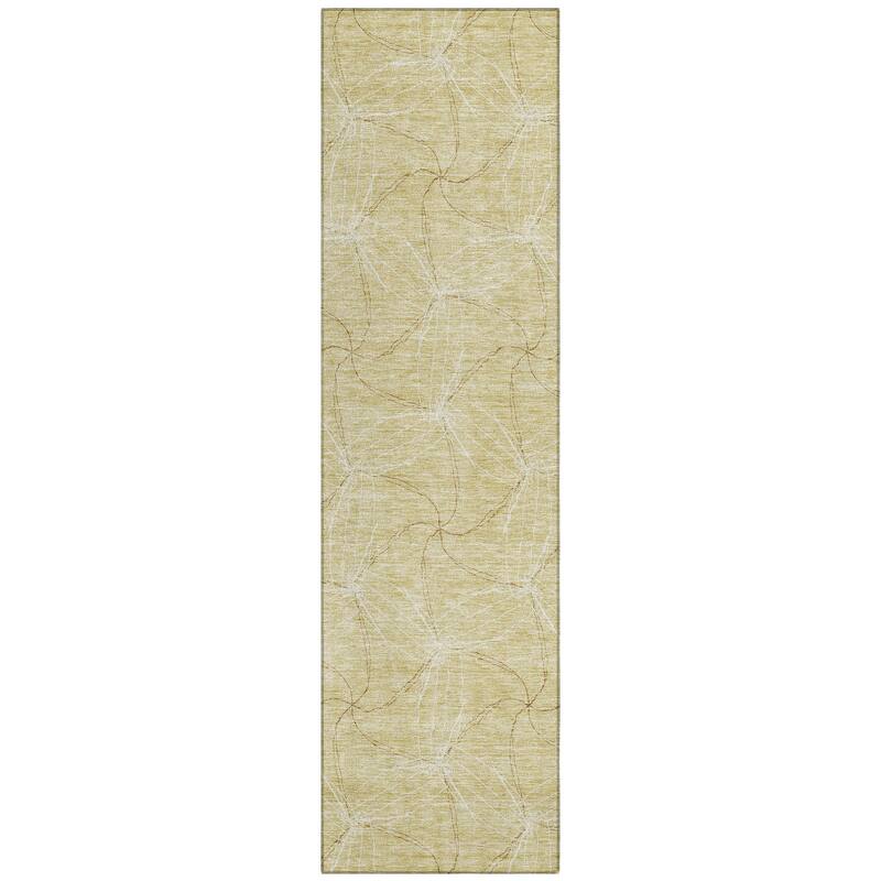 Machine Washable Indoor/ Outdoor Abstract Contemporary Chantille Rug