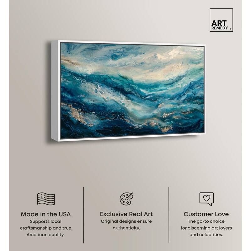 Jeweled Waters Canvas by Art Remedy