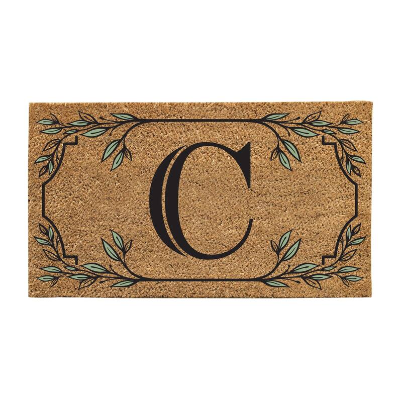 28 in. x 16 in. Monogram Coir Mat, Letter "C"