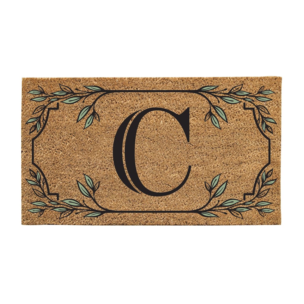 28 in. x 16 in. Monogram Coir Mat, Letter "C"