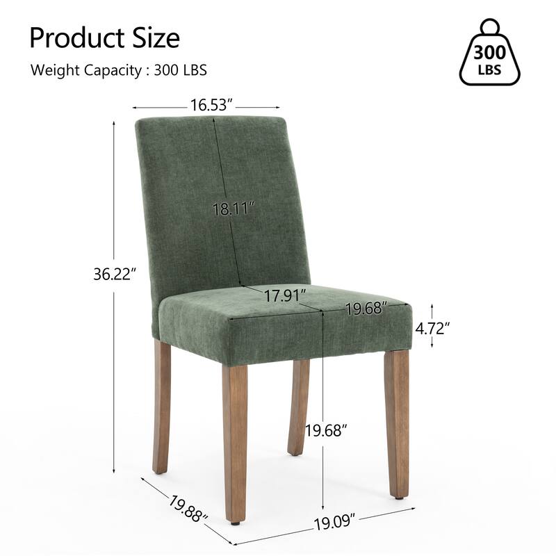 Upholstered Dining Chairs Set of 4, Armless Kitchen Chairs