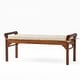 preview thumbnail 2 of 17, Nelson Rustic Acacia Wood Bench with Cushion by Christopher Knight Home