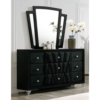 Ambrosia Modern Black 2-piece 9-Drawer Dresser and Mirror Set by Furniture of America