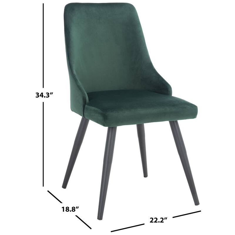 SAFAVIEH Jetta Modern Velvet Dining Room Chair (Set of 2) - 22.2" W x 18.8" L x 34.3" H - 22Wx19Dx34H