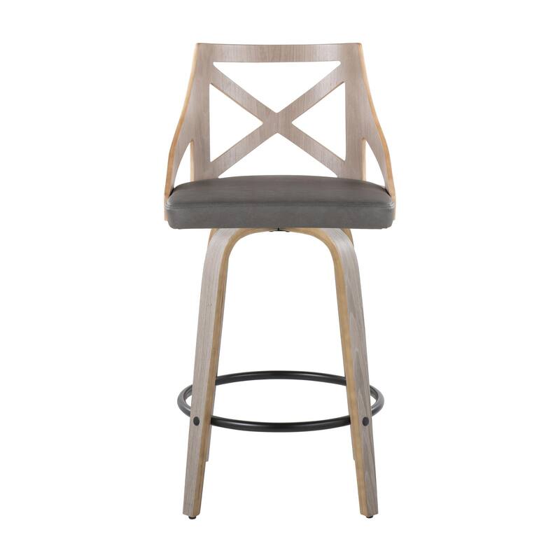 The Gray Barn Charlotte 26" Fixed-Height Counter Stool with Bent Wood Legs (Set of 2)