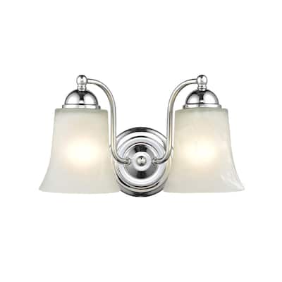 Millennium Lighting 2 Light Bathroom Vanity Fixture in Multiple Finishes with Faux Alabaster Shades