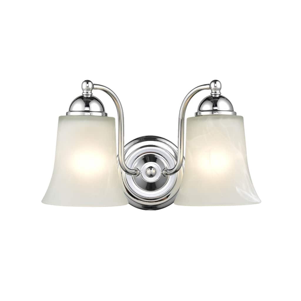 Millennium Lighting 2 Light Bathroom Vanity Fixture in Multiple Finishes with Faux Alabaster Shades