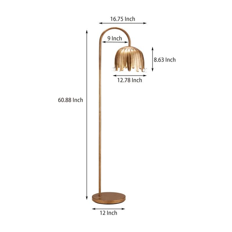 Acroma - 60.88" Arched Steel Dimmable Floor Lamp - N/A