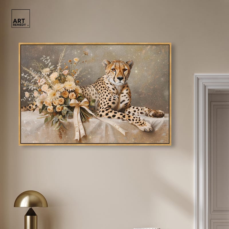 Bouquet Cheetah Canvas by Art Remedy