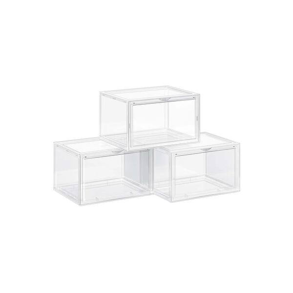 SONGMICS Shoe Boxes, Pack of 12 Stackable Shoe Storage Organizers