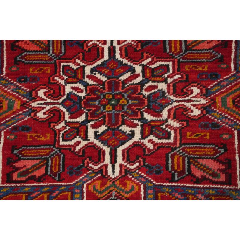 Hand Knotted Oriental 100% Wool Carpet Traditional Medallion Red Heriz Area Rug - 12' 0'' X 9' 2''