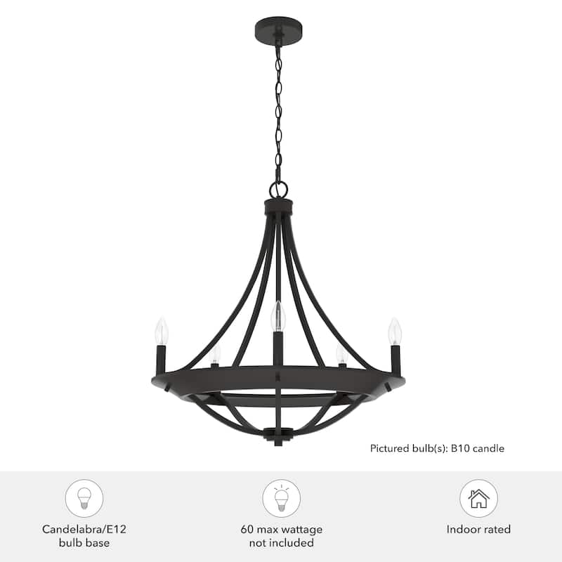 Hunter Perch Point Chandelier, Wheel, Candle, Dining Room, Entry, Modern Rustic, Industrial