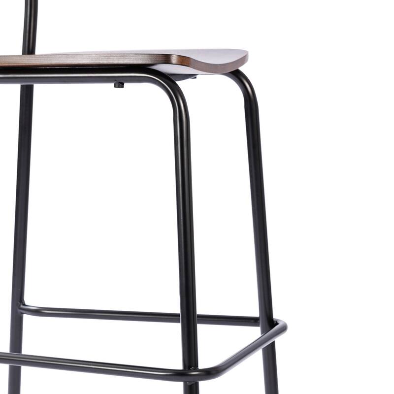 2PK Commercial Solid Wood Bar Stools with Frames and Antique Finish - 19.75"W x 22.25"D x 44.5"H