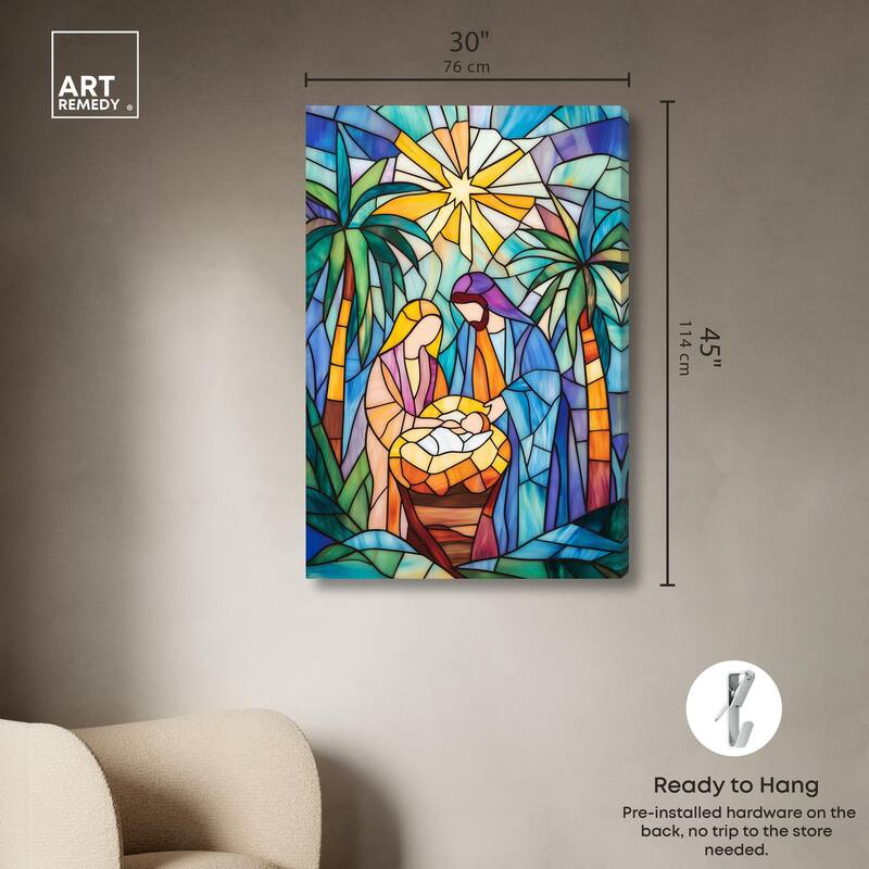 Holy Family Framed in Glass Canvas by Art Remedy, Gallery Wrapped