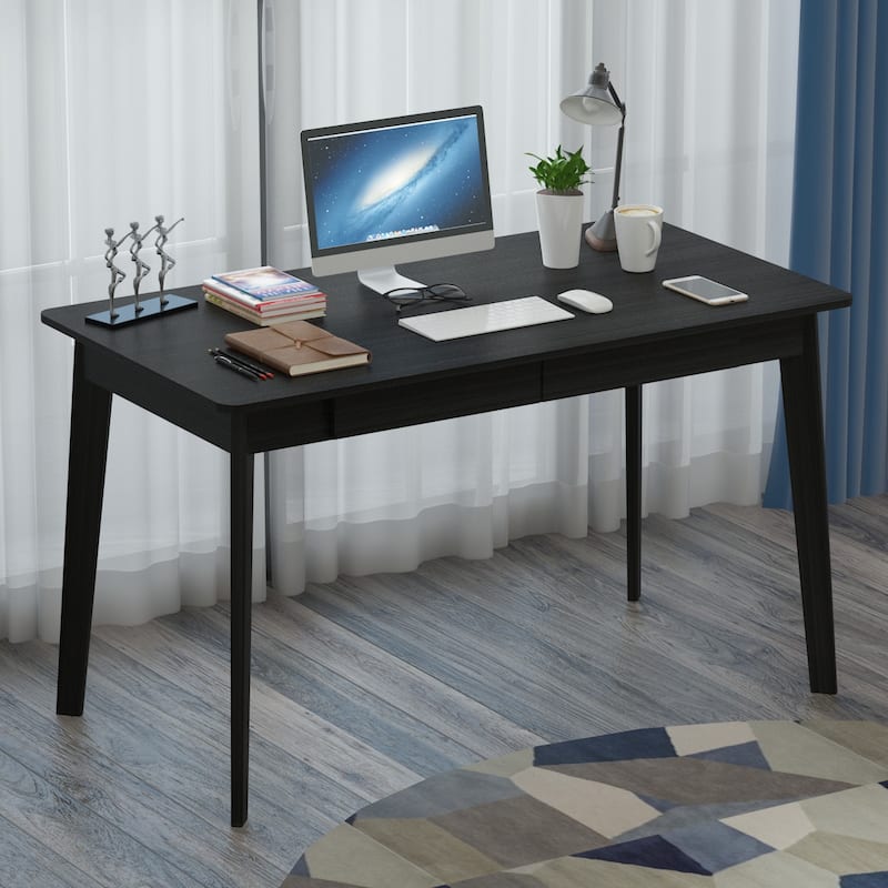 Modern Computer Desk Wood Work Tables With 2 Drawers